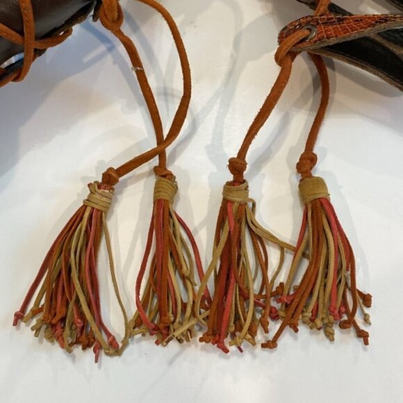 Zara Caged Heels Stiletto Suede Burnt Orange Brown Size 37 - Picture 8 of 13